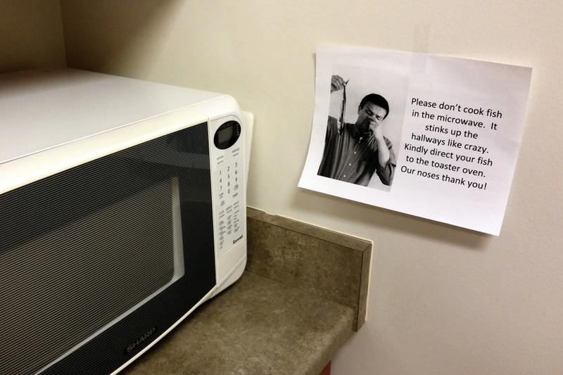 Illustration for article titled Someone microwaved fish in the break room (UPDATE)